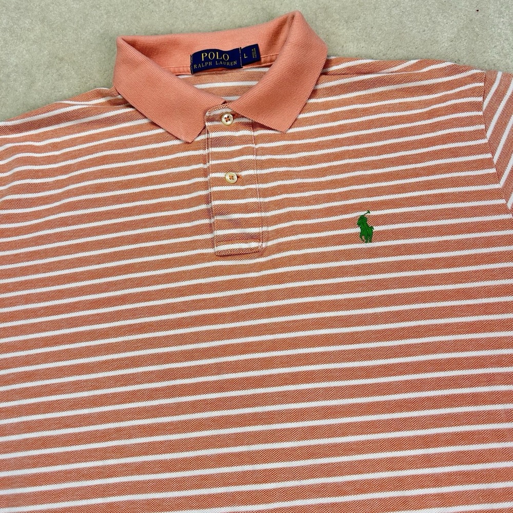 Polo Ralph Lauren Classic Fit Short Sleeve Pique Polo Shirt Mens L Summer Preppy